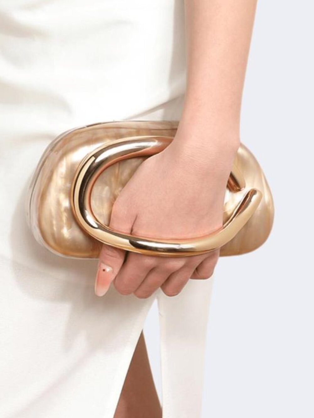 Elegant Gold Marbling Acrylic Clutch Purse, Evening Wedding Handbags